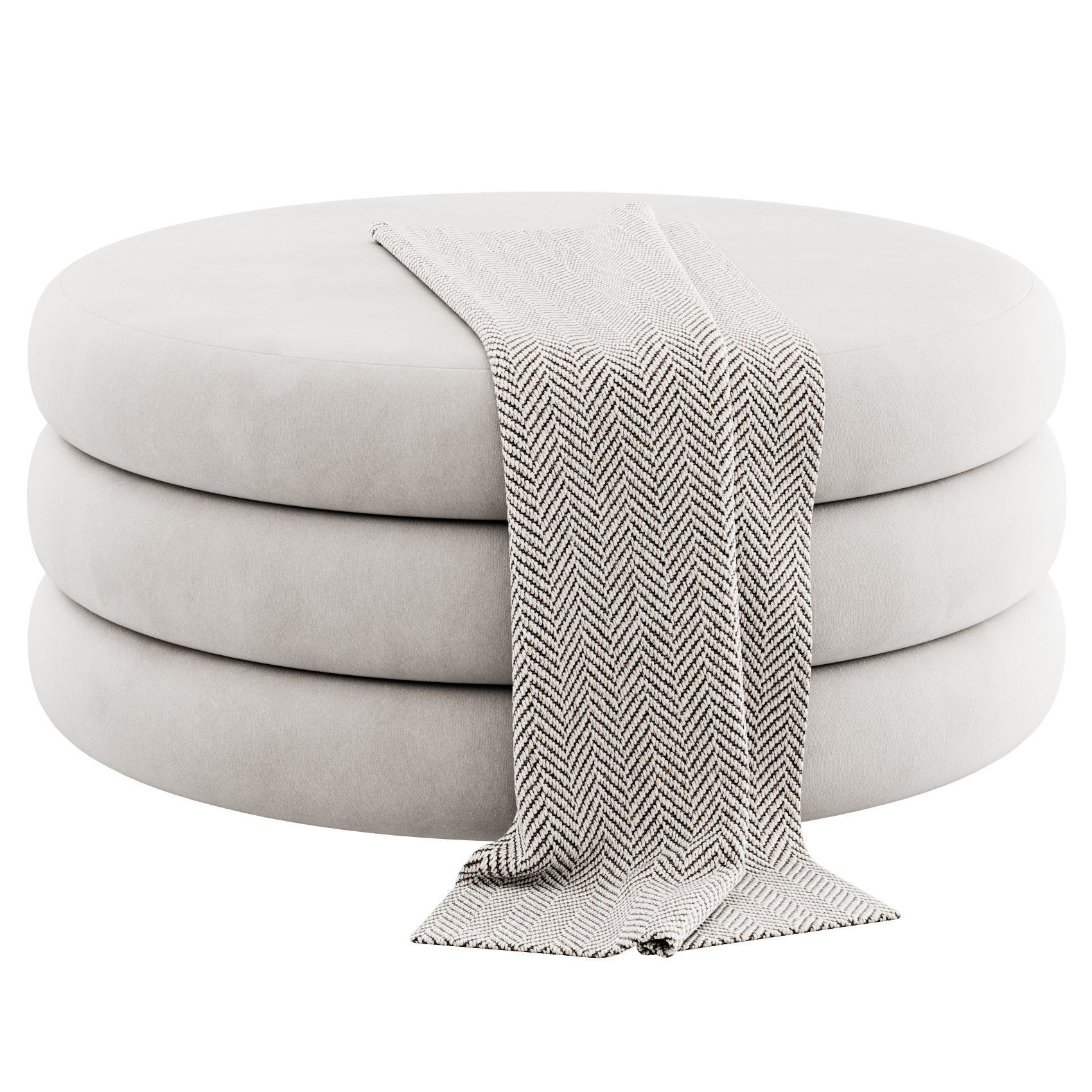 Boucle Fiel Ottomans by Style in Form 3D model_1