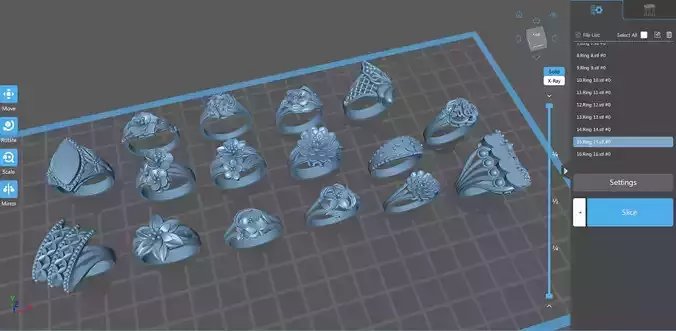 16 Files Ring no gem for Women