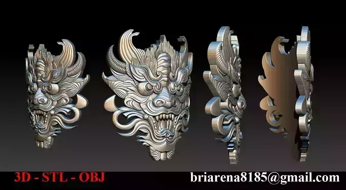 3D Roaring Tiger Sculpture Stylized model