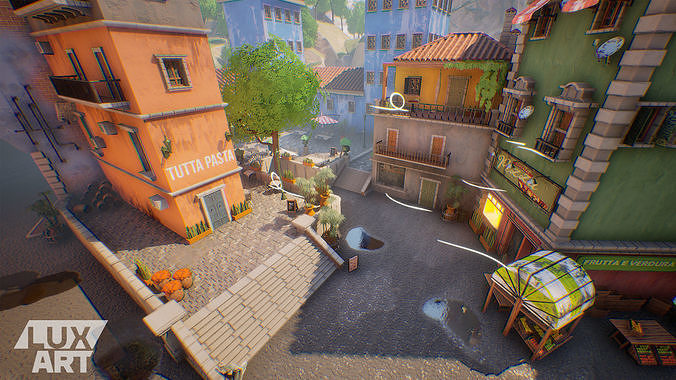 Positano Stylized Pack  Low-poly 3D model 6