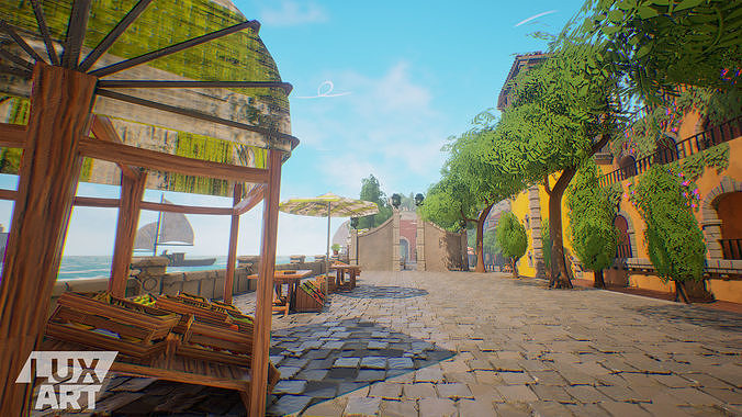 Positano Stylized Pack  Low-poly 3D model 4