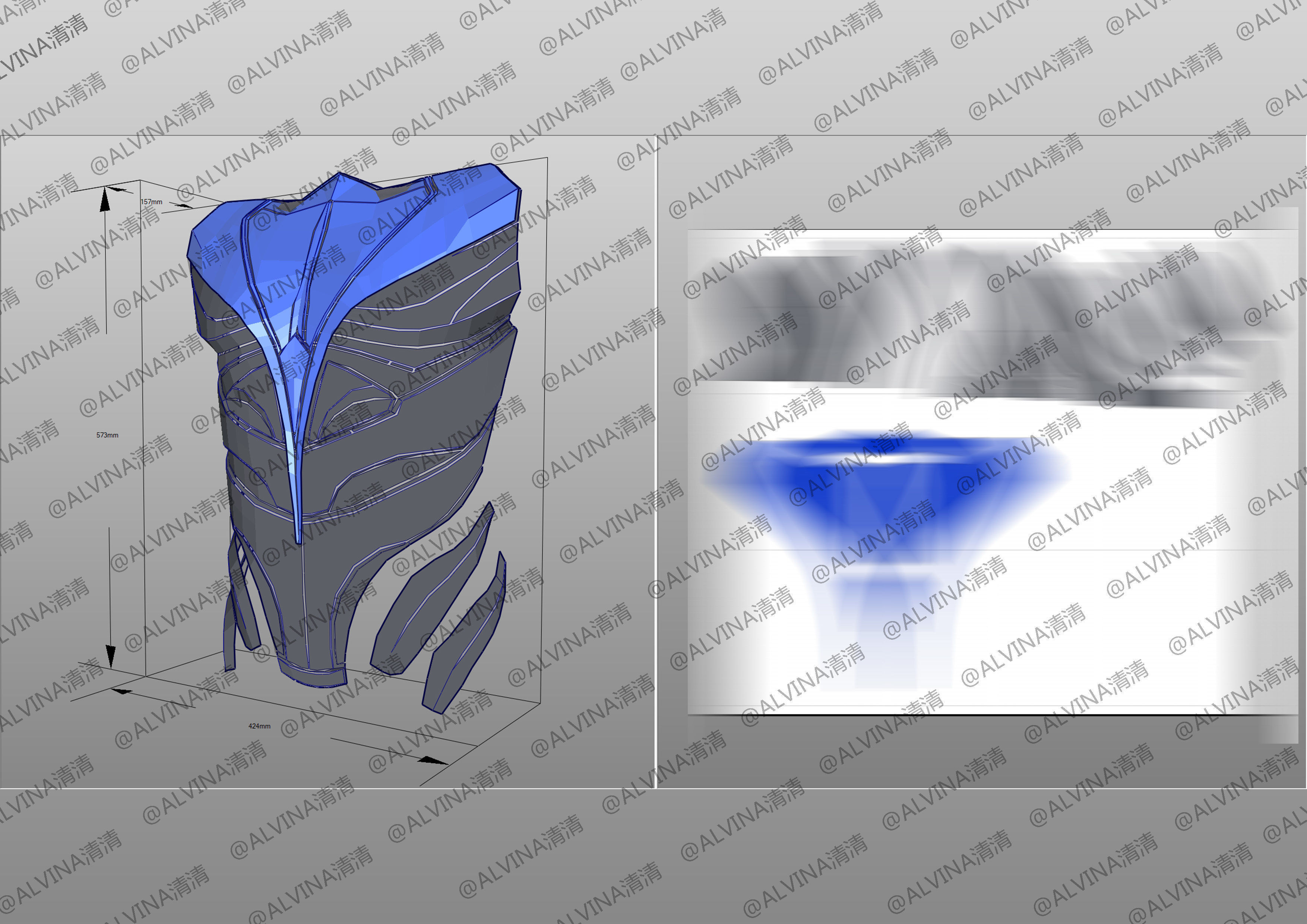 Teen Titans Nightwing - Cosplay Pepakura Foam Full Low-poly 3D model_6