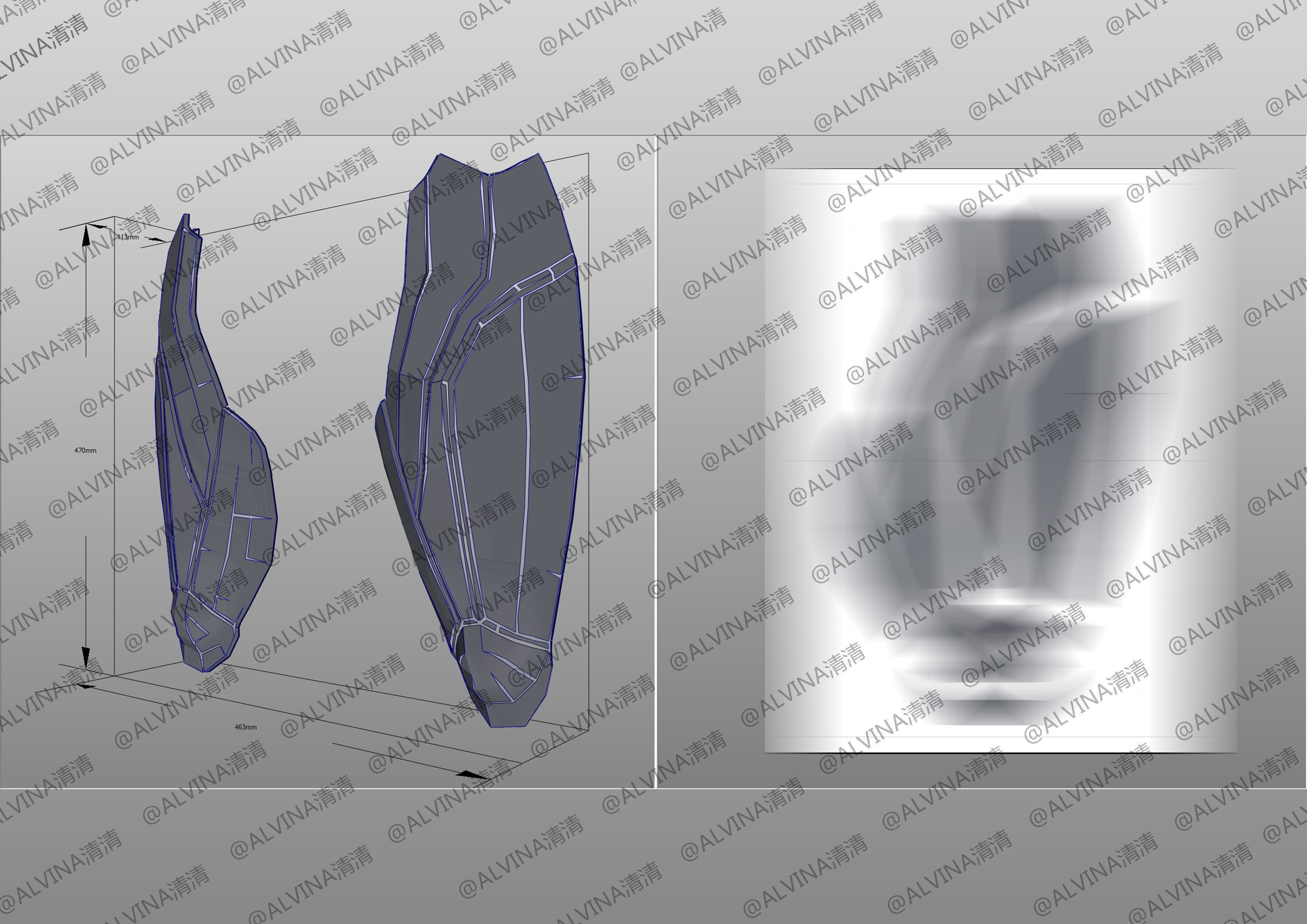 Teen Titans Nightwing - Cosplay Pepakura Foam Full Low-poly 3D model_11