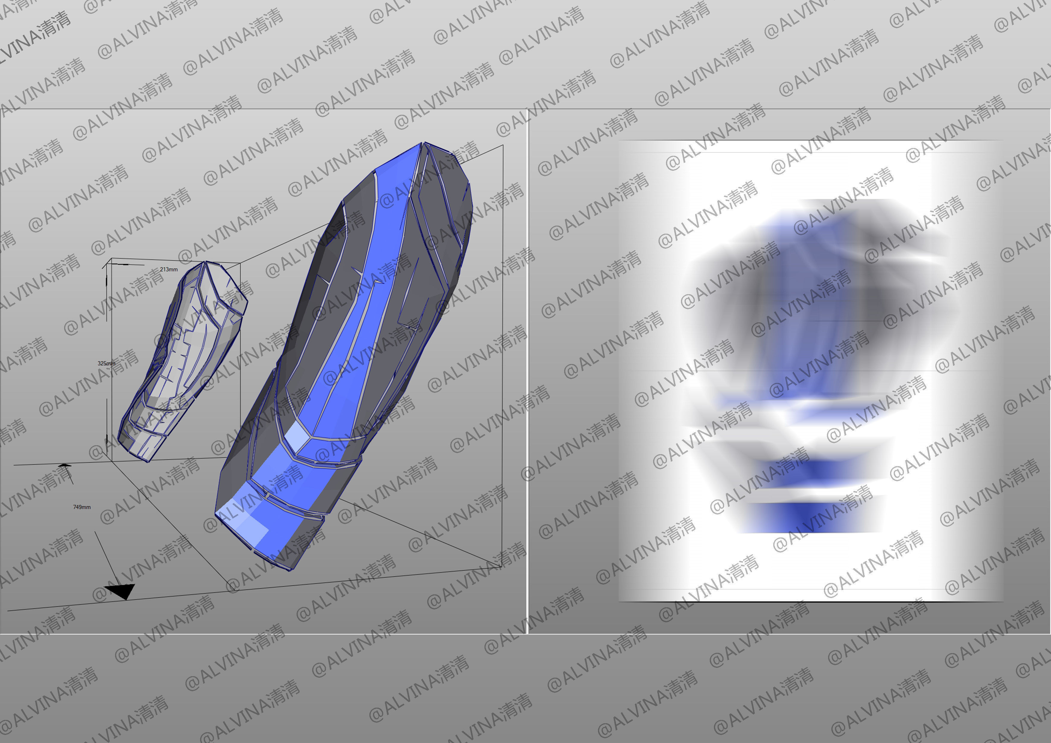 Teen Titans Nightwing - Cosplay Pepakura Foam Full Low-poly 3D model_10