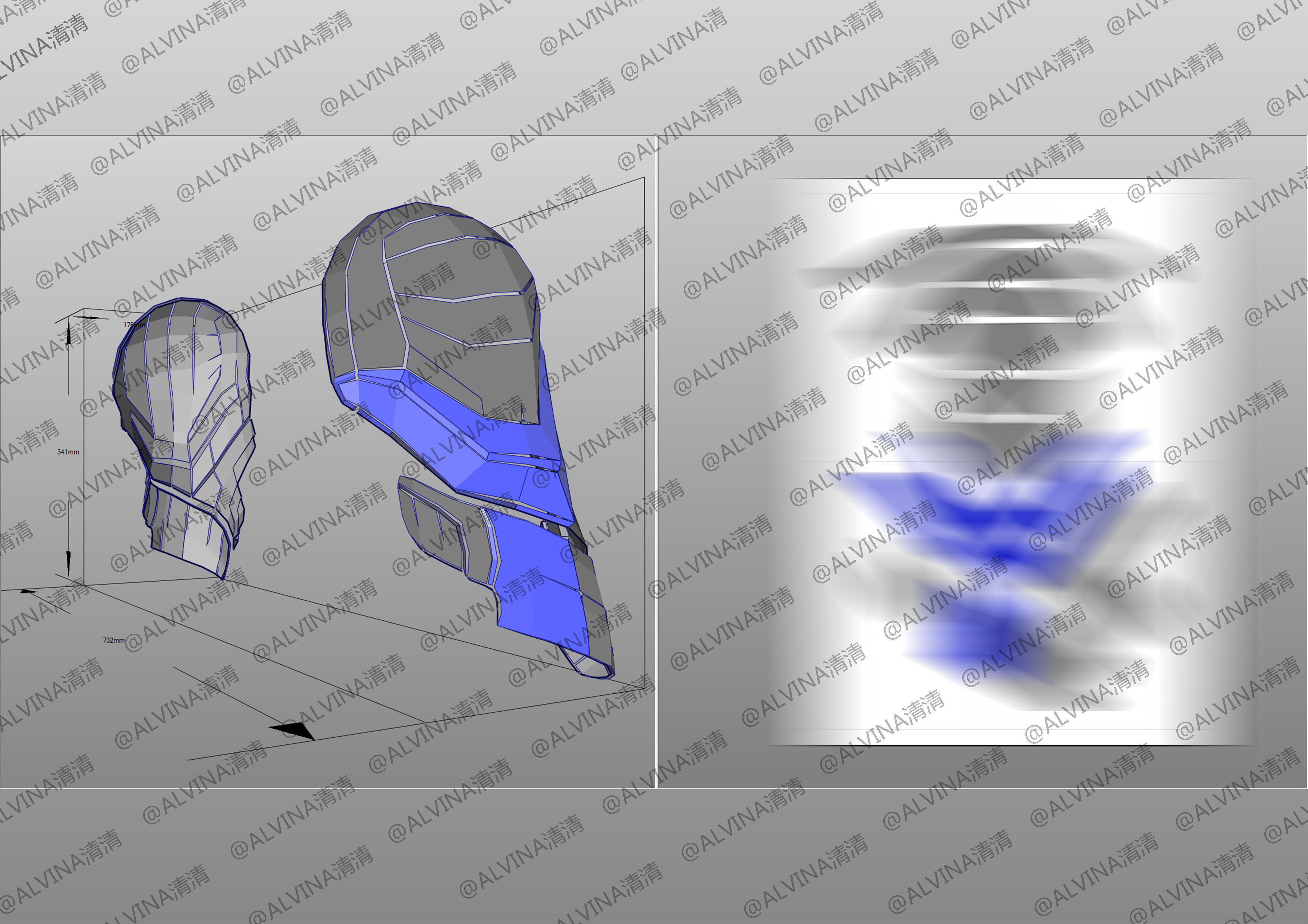 Teen Titans Nightwing - Cosplay Pepakura Foam Full Low-poly 3D model_9