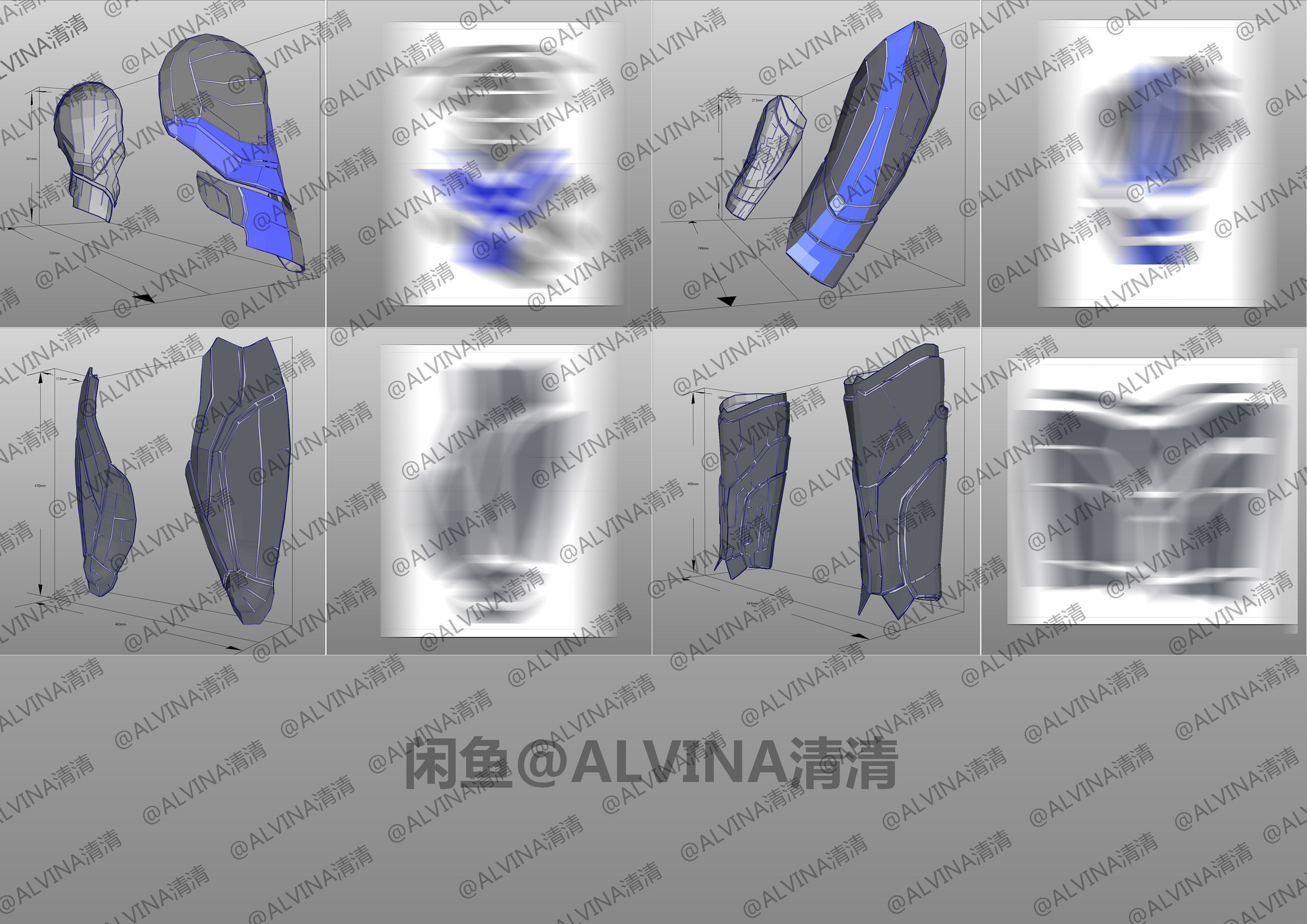 Teen Titans Nightwing - Cosplay Pepakura Foam Full Low-poly 3D model_3