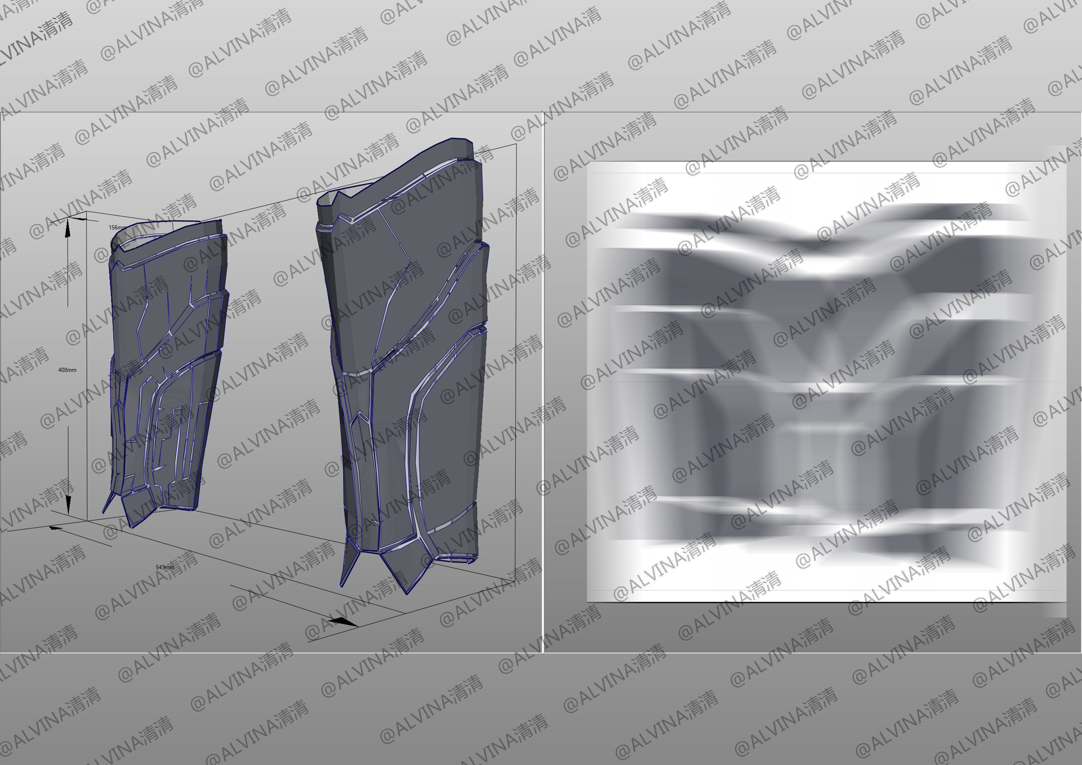 Teen Titans Nightwing - Cosplay Pepakura Foam Full Low-poly 3D model_12