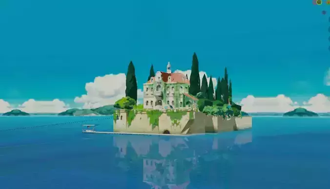 island house 3D model Low-poly 3D model