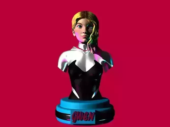 GWEN SPIDERGWEN MILES MORALES BUST 3D print model