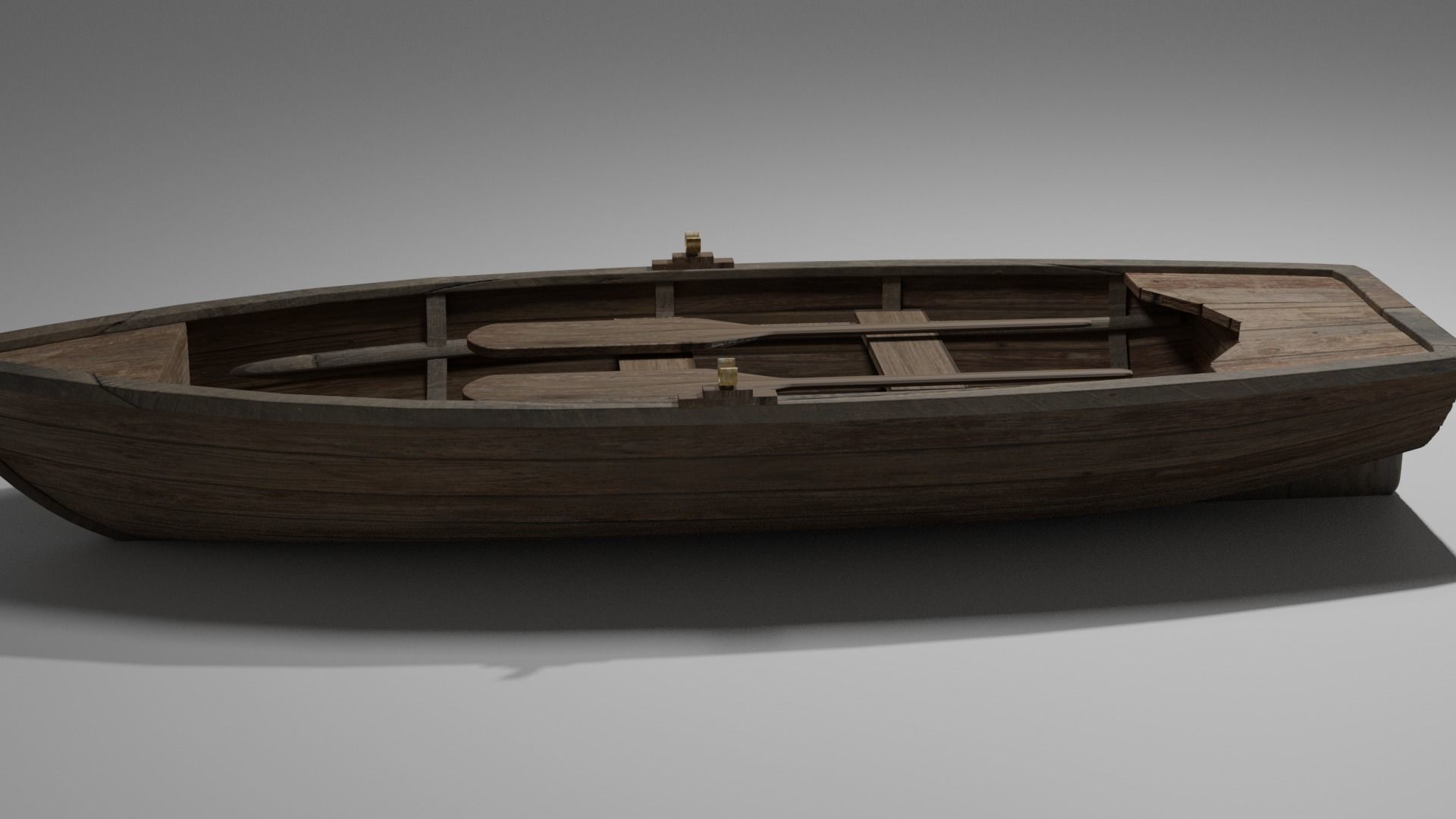 Wood boat Low-poly 3D model_51