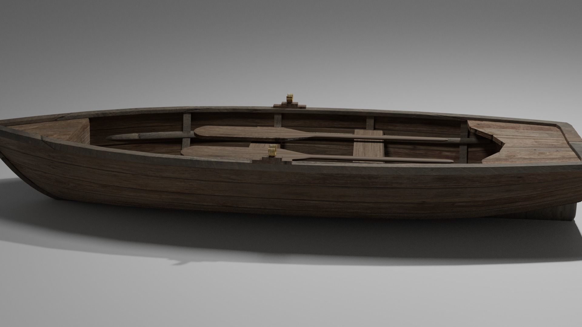 Wood boat Low-poly 3D model_54