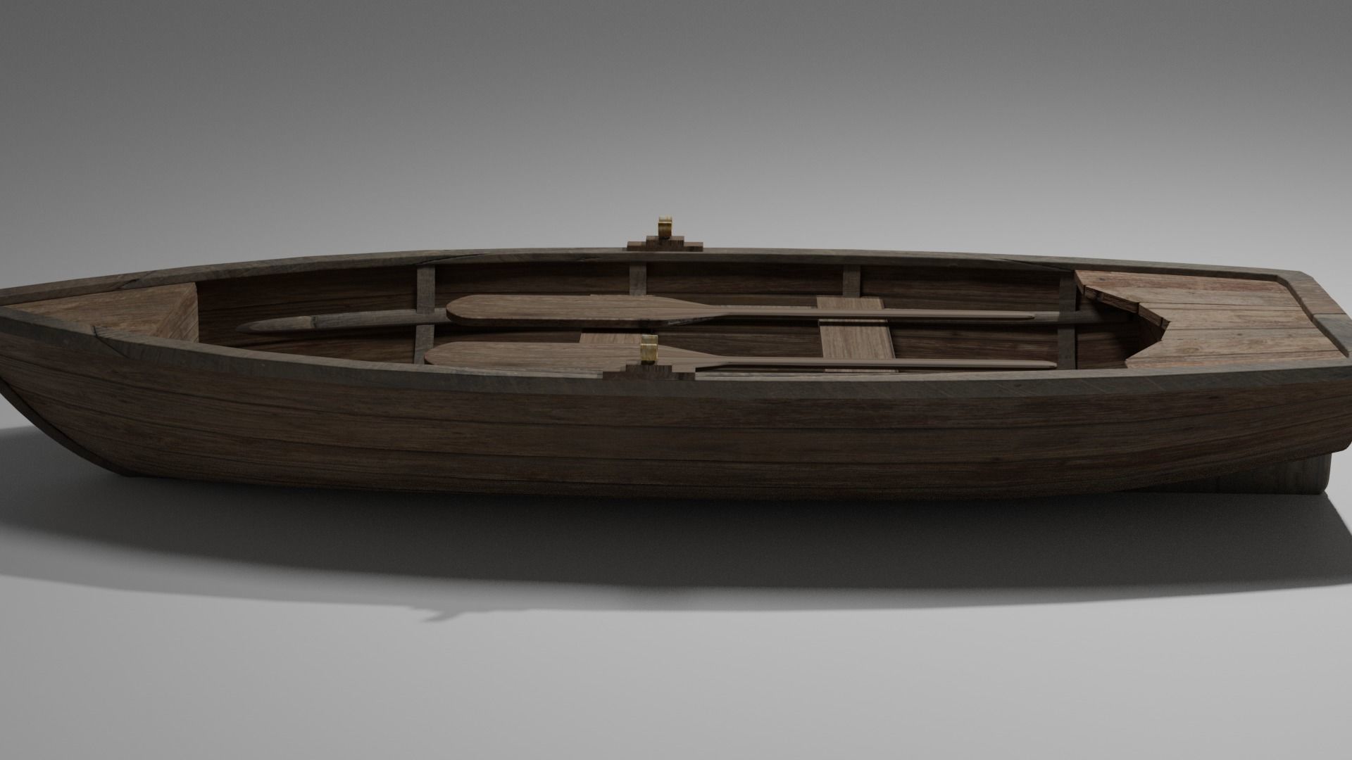 Wood boat Low-poly 3D model_46