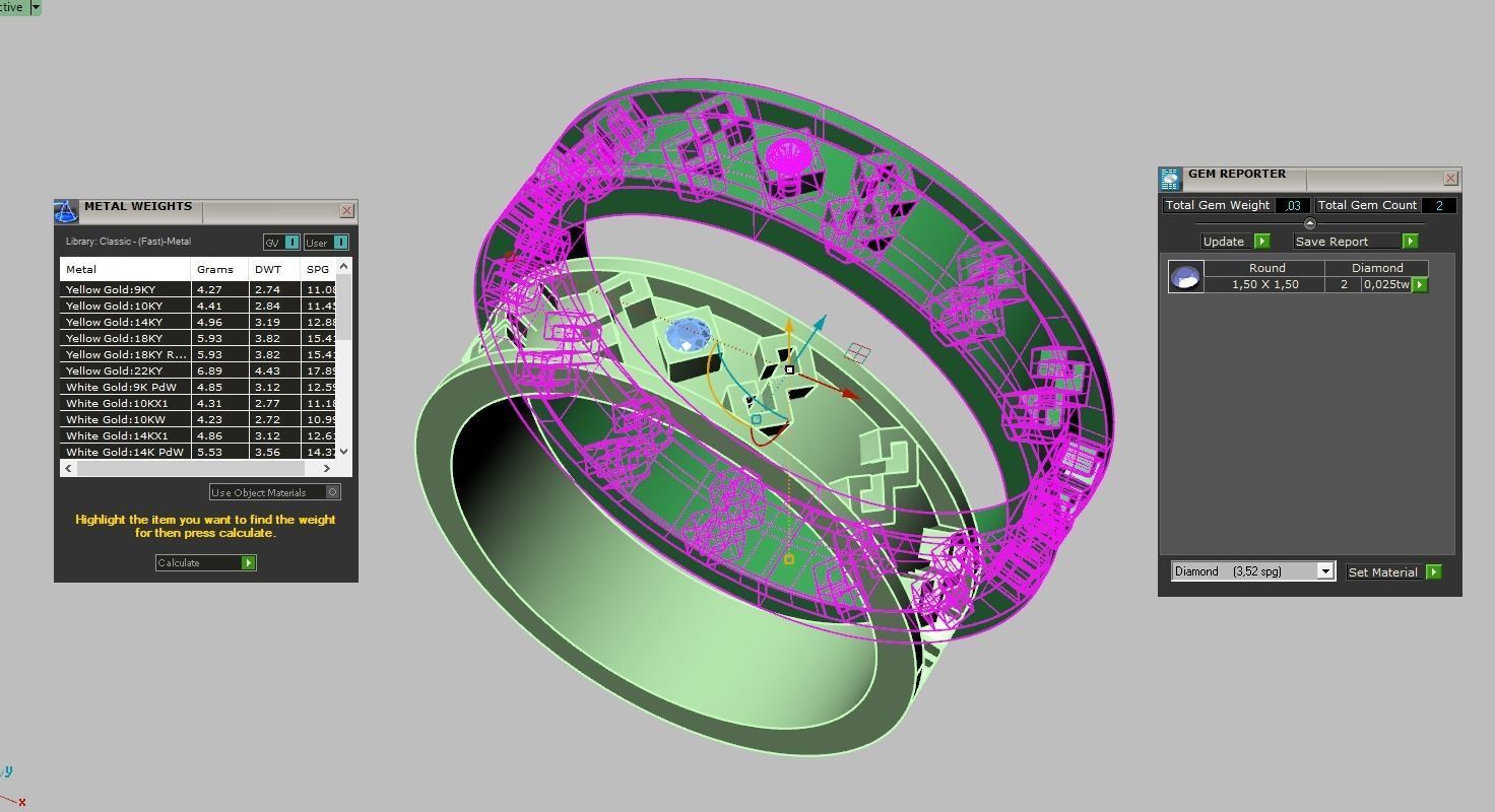Diamond ring 0489 3D printable model 10 3D print model_12