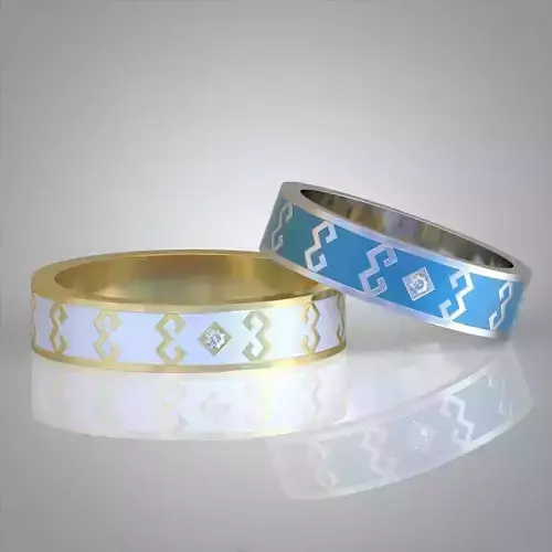 Diamond ring 0489 3D printable model 10