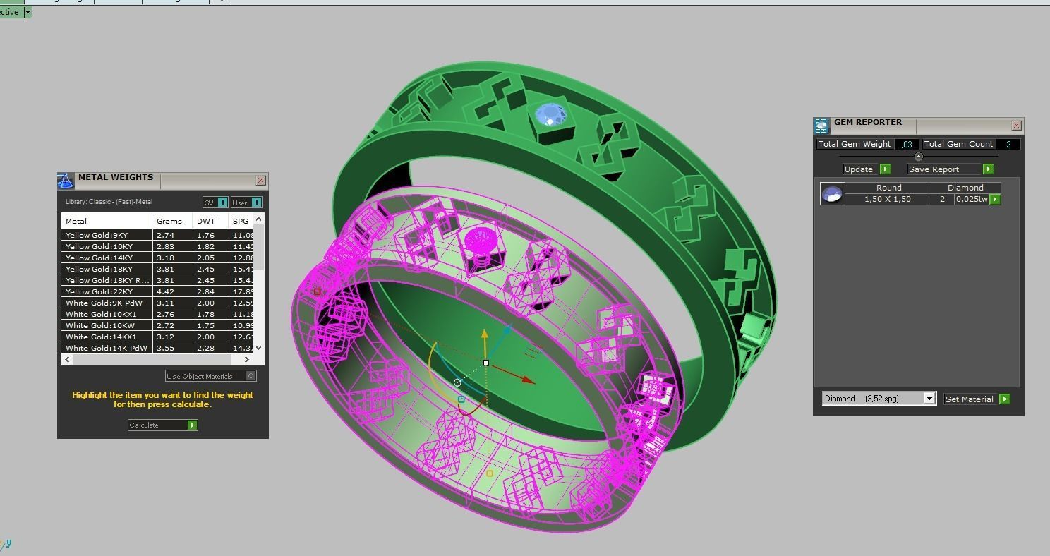 Diamond ring 0489 3D printable model 10 3D print model_16