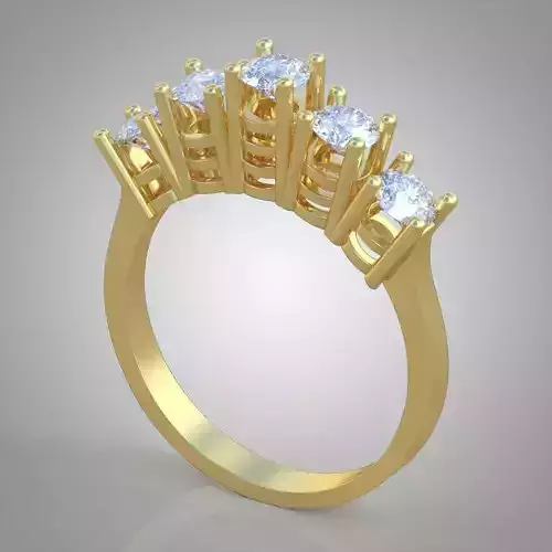 Diamond ring 0491 3D printable model 