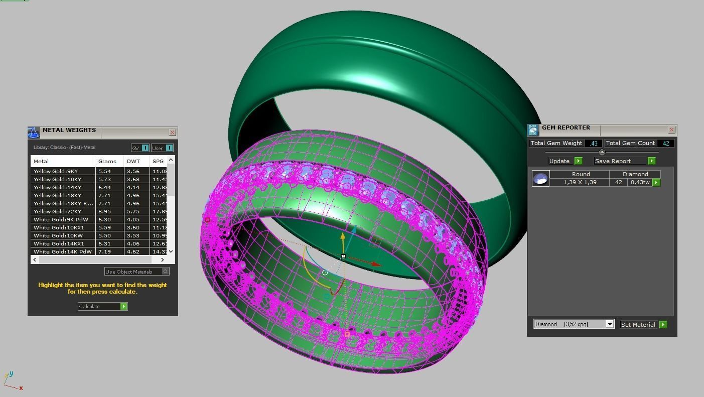 Diamond ring 0494 3D printable model  3D print model_18