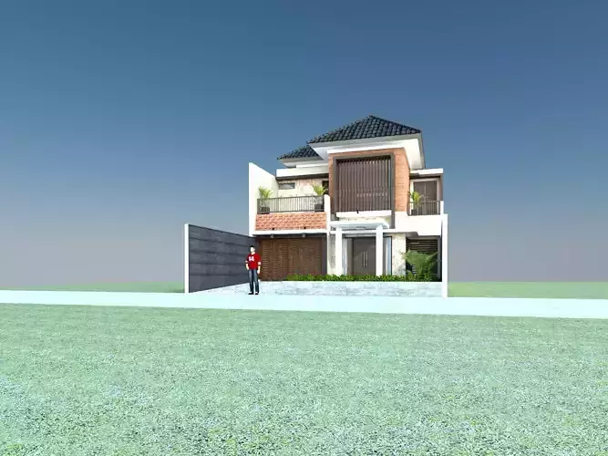 minimalist house exterior Design  2 3D print model