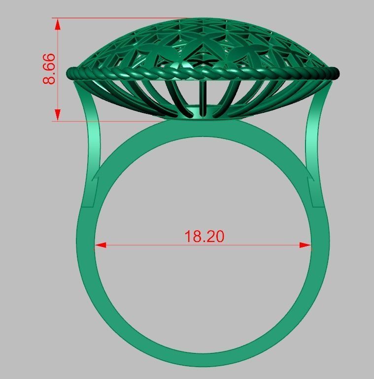 Diamond ring 0497 3D printable model 3D print model_13