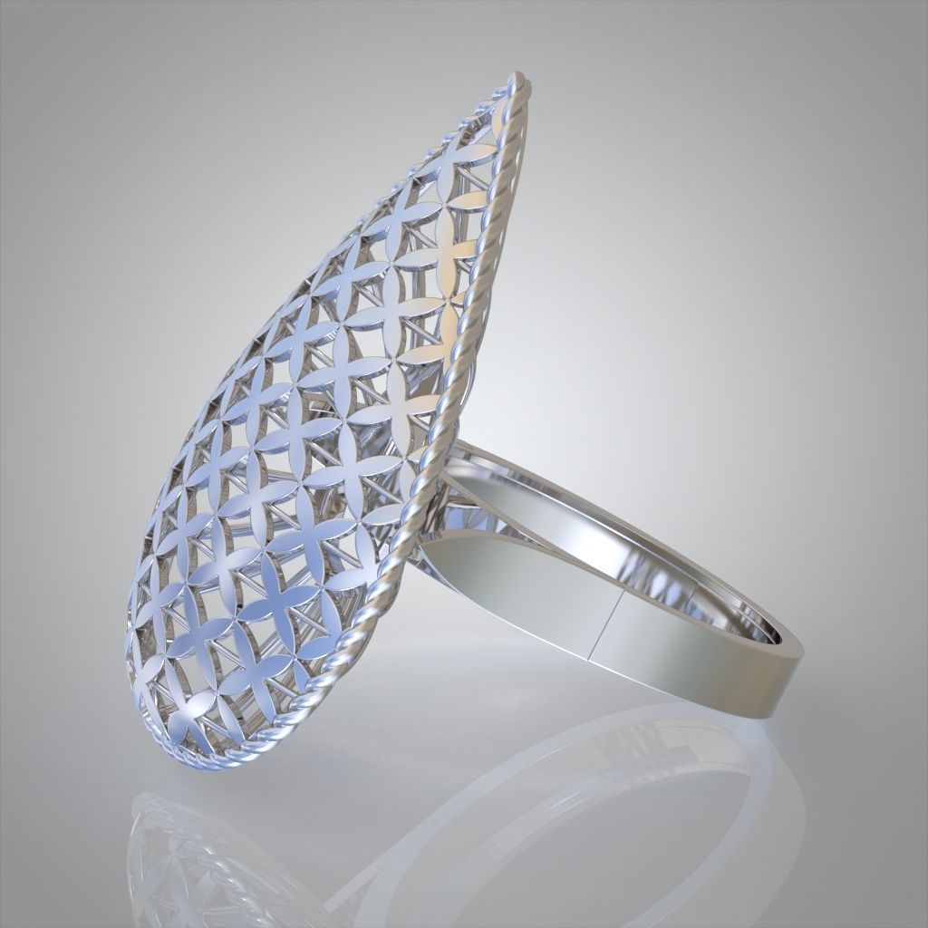Diamond ring 0497 3D printable model 3D print model_9