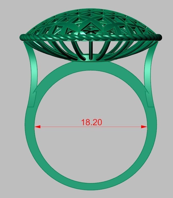 Diamond ring 0497 3D printable model 3D print model_12