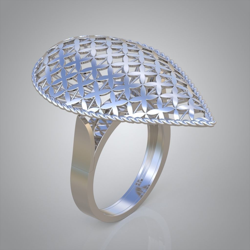 Diamond ring 0497 3D printable model 3D print model_5