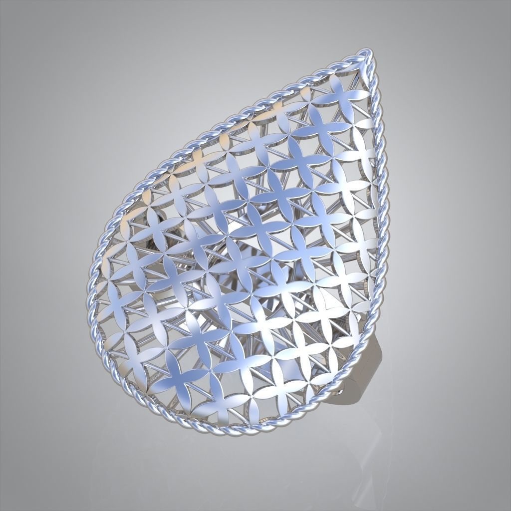 Diamond ring 0497 3D printable model 3D print model_1