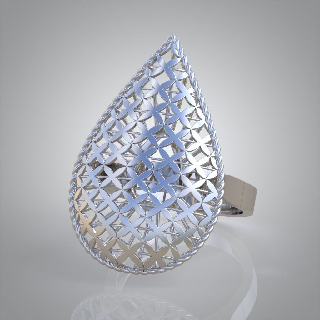 Diamond ring 0497 3D printable model 3D print model_6