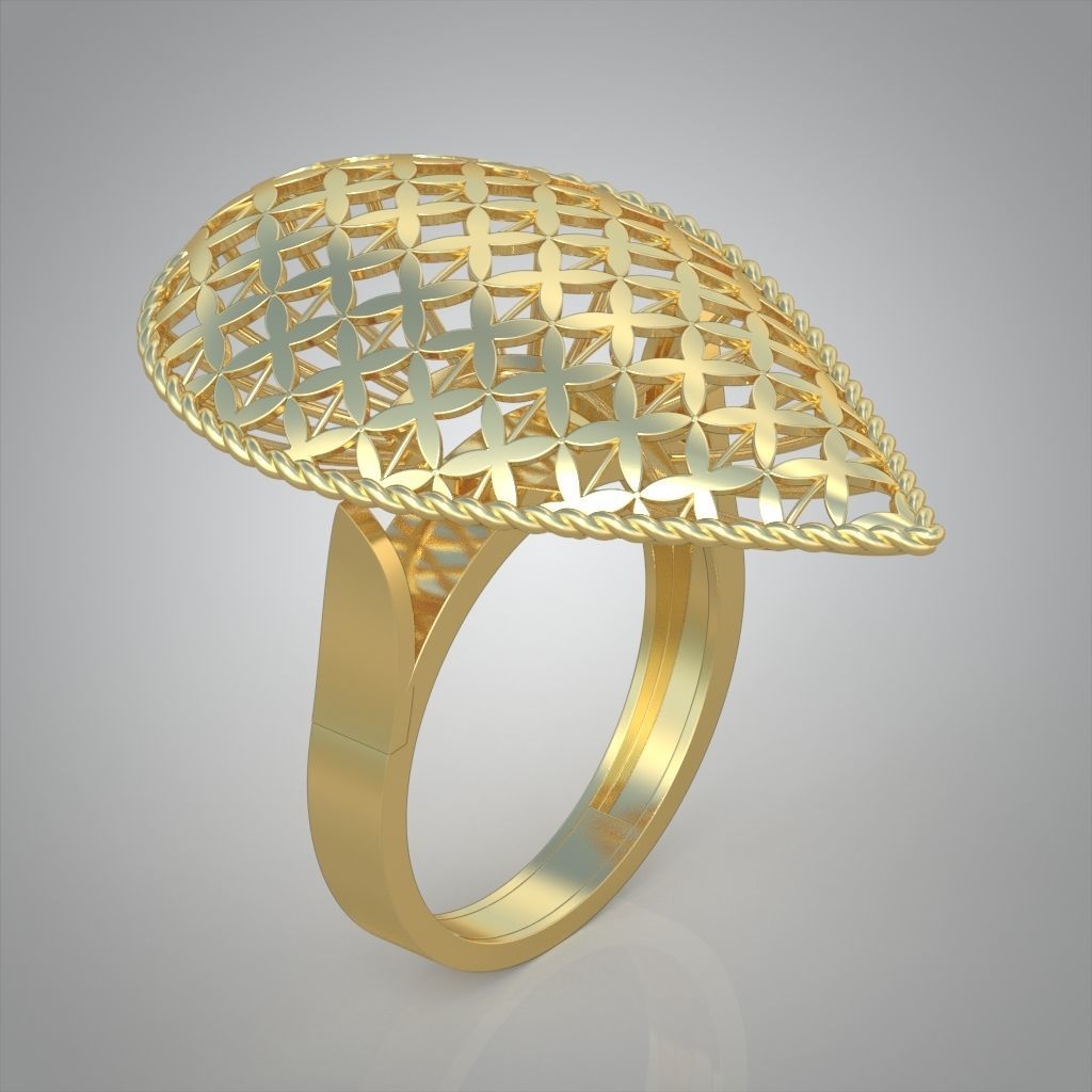 Diamond ring 0497 3D printable model 3D print model_4