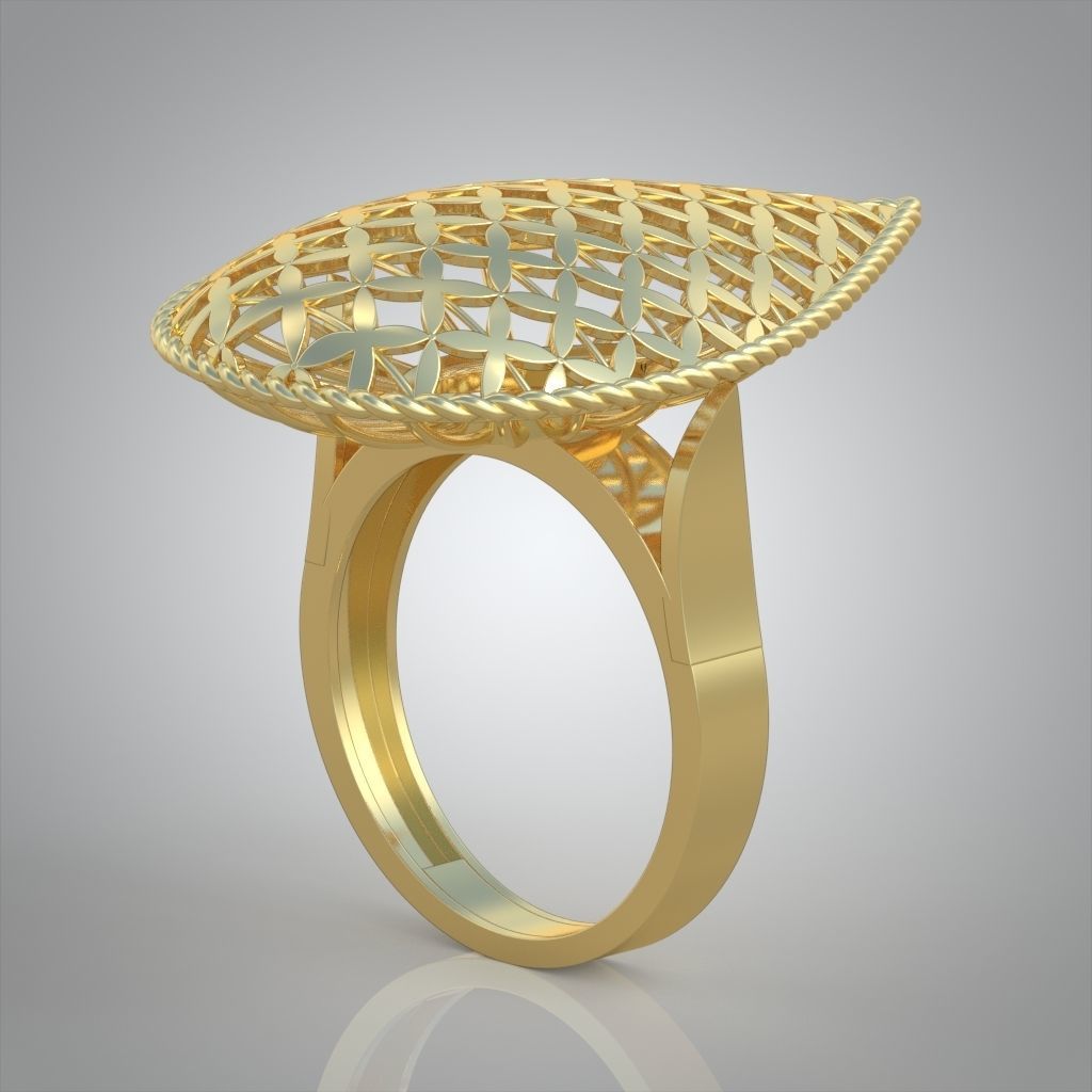 Diamond ring 0497 3D printable model 3D print model_3