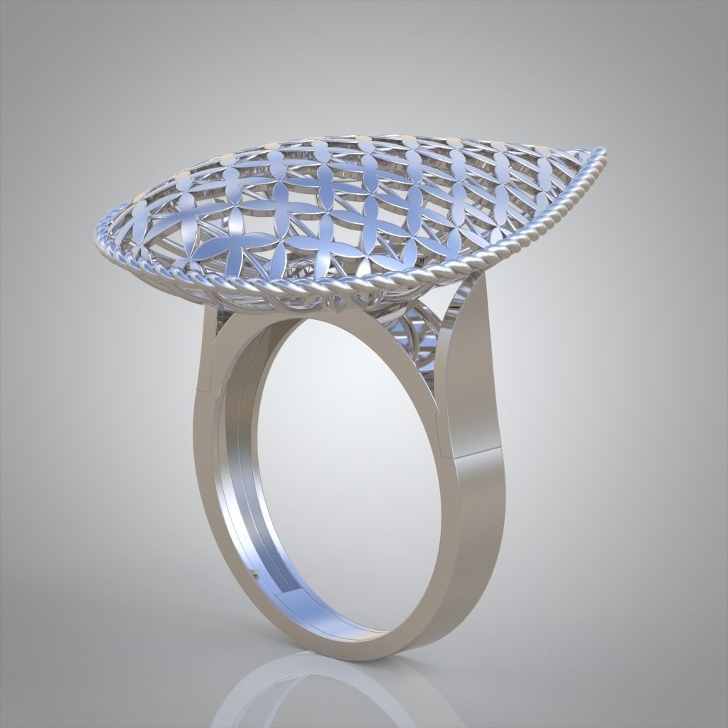 Diamond ring 0497 3D printable model 3D print model_2