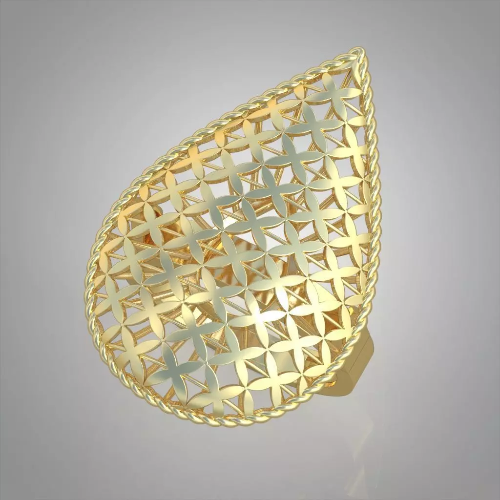 Diamond ring 0497 3D printable model 3D print model_0