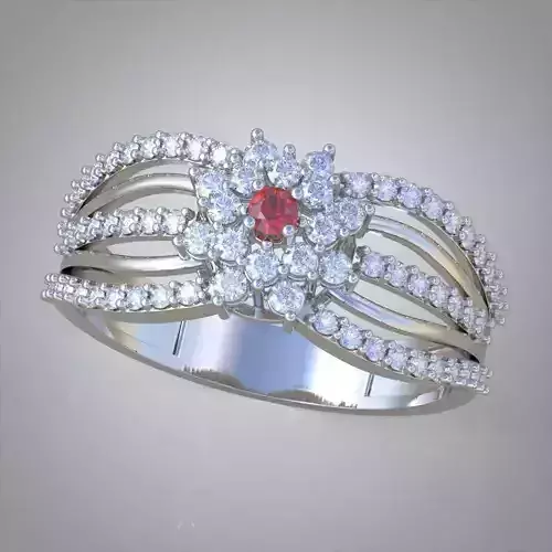 Diamond ring 0498 3D printable model5