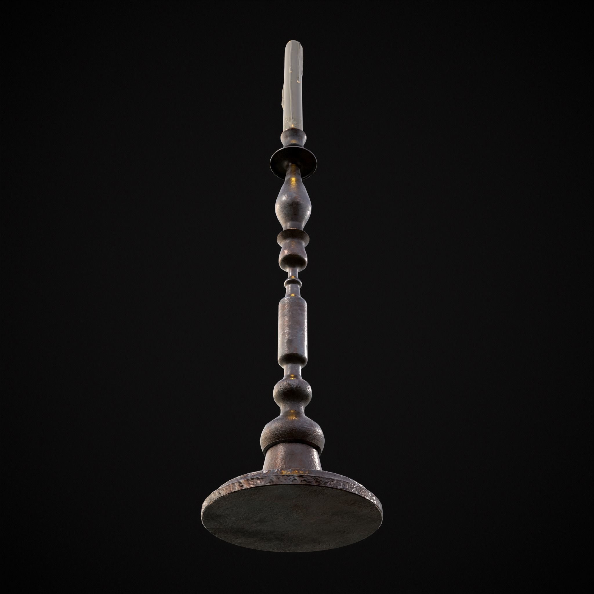 Rusting Column Candle Stick Low-poly 3D model_15