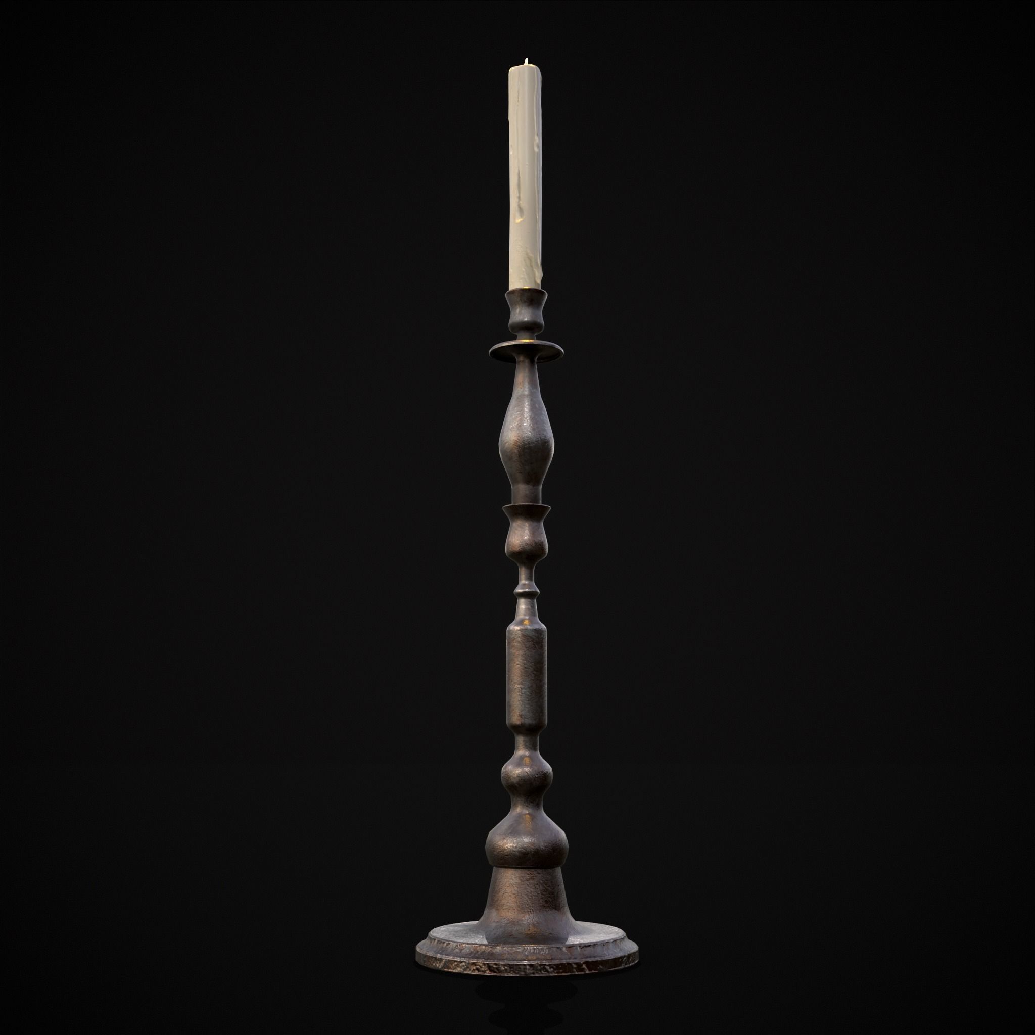 Rusting Column Candle Stick Low-poly 3D model_13