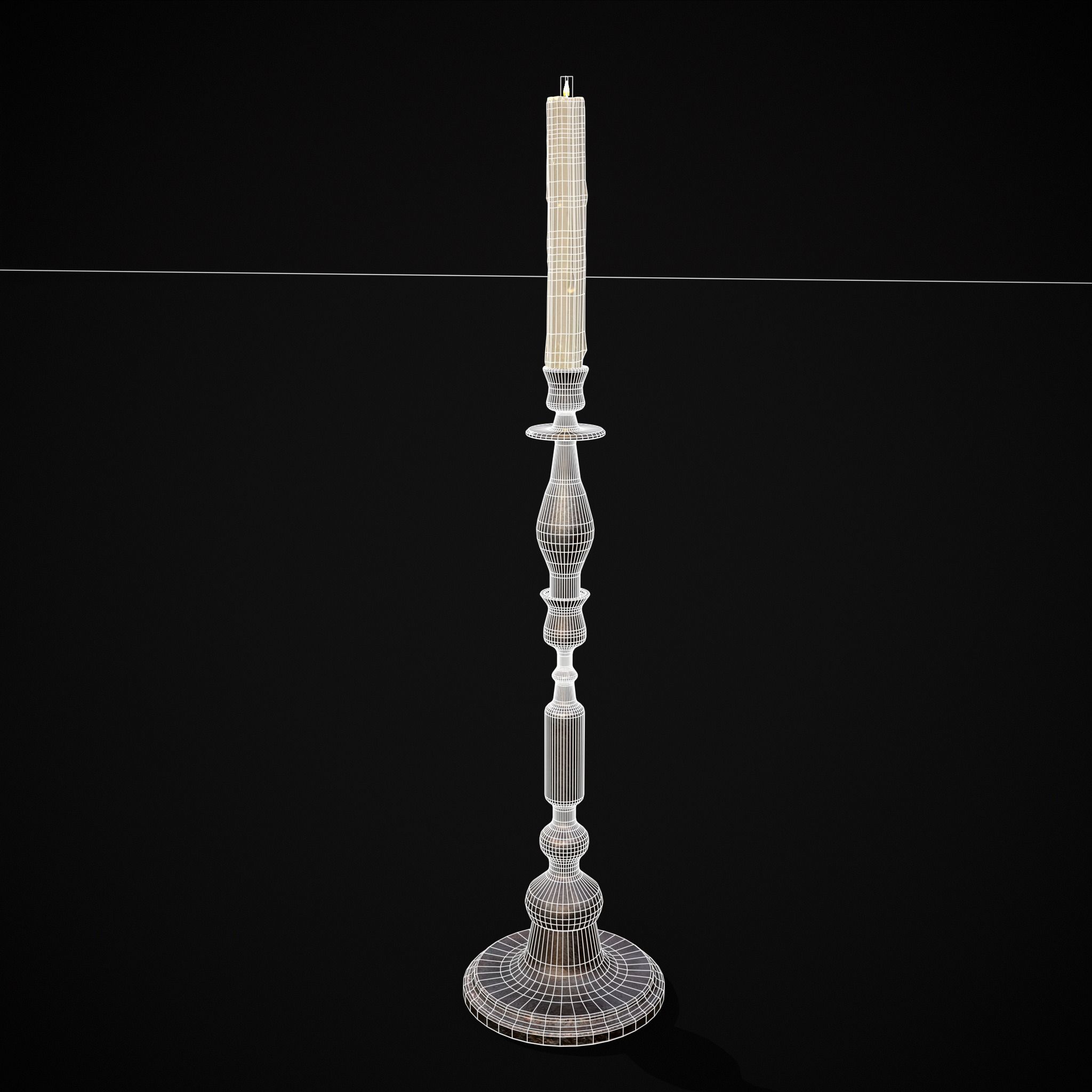 Rusting Column Candle Stick Low-poly 3D model_12