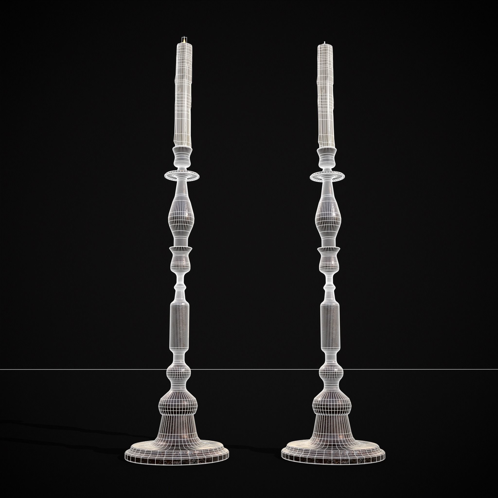 Rusting Column Candle Stick Low-poly 3D model_8