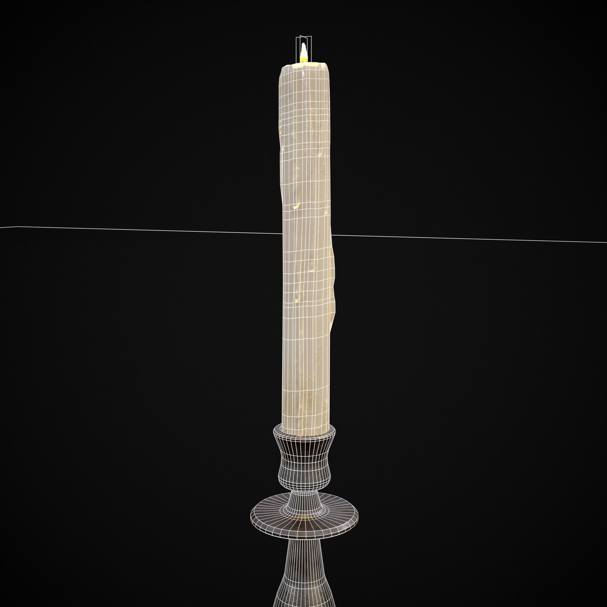 Rusting Column Candle Stick Low-poly 3D model_18