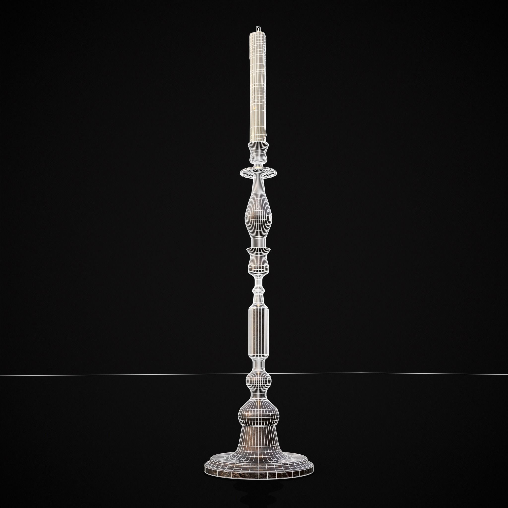 Rusting Column Candle Stick Low-poly 3D model_14