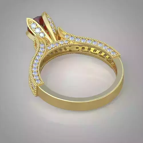 Diamond ring 0500 3D printable model11