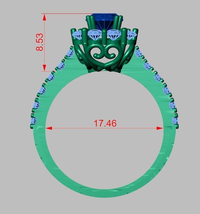 Diamond ring 0502 3D printable model10 3D print model_13