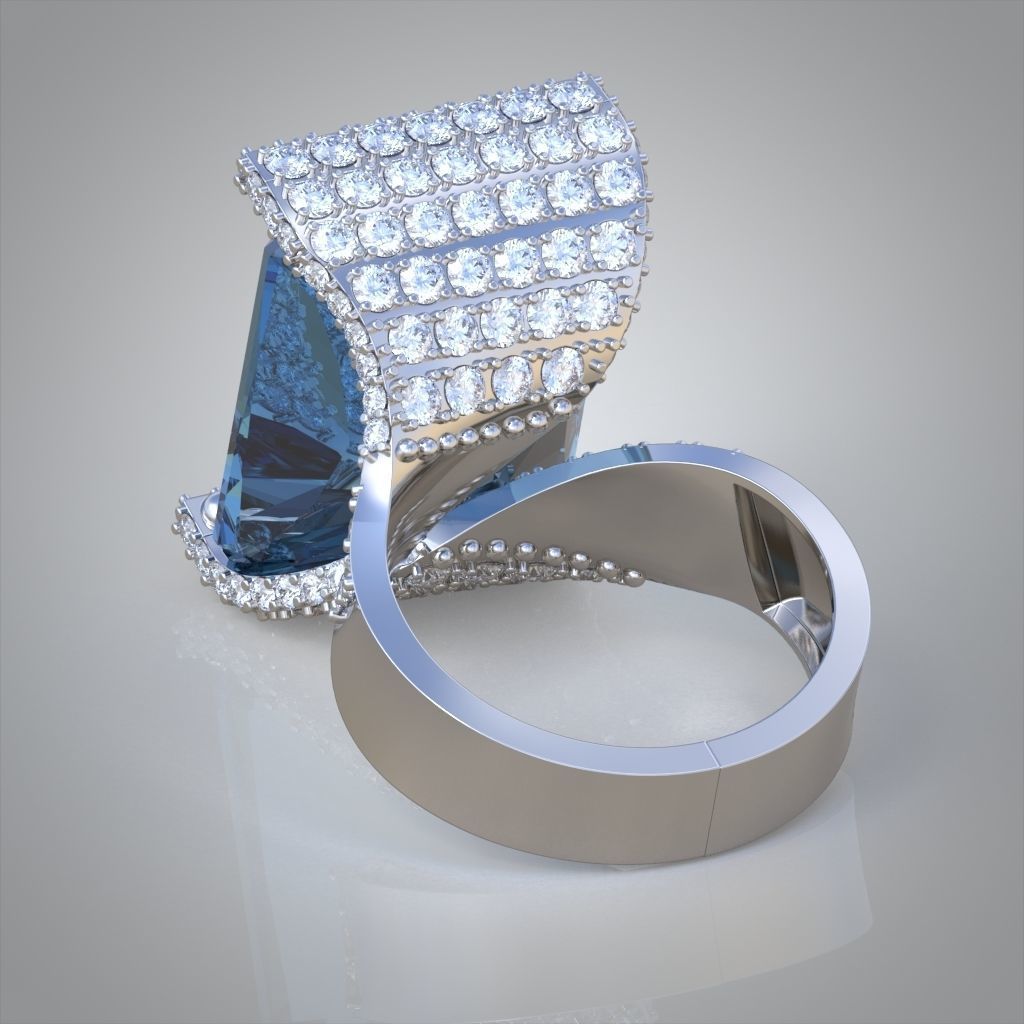 Diamond ring 0504 3D printable model 15 3D print model_10