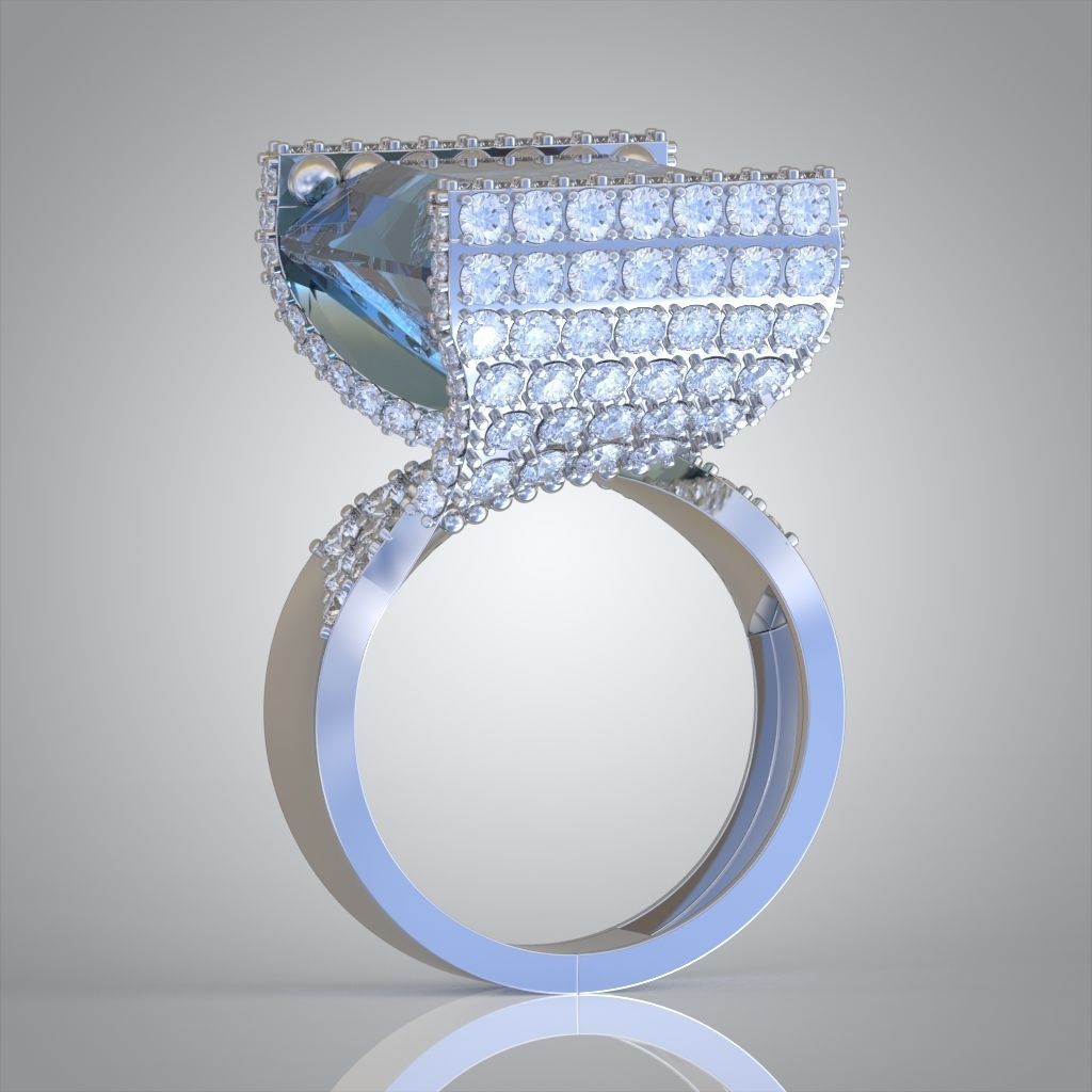 Diamond ring 0504 3D printable model 15 3D print model_5
