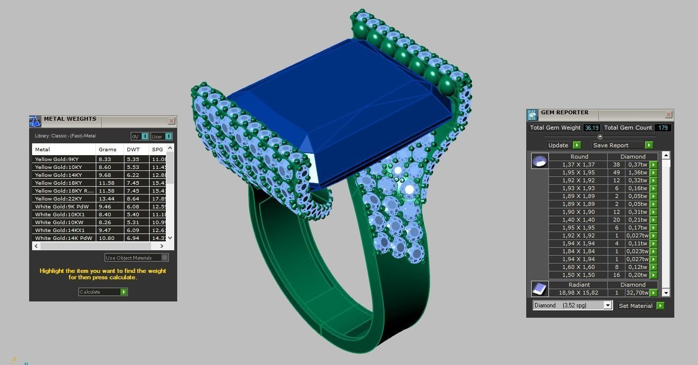 Diamond ring 0504 3D printable model 15 3D print model_12