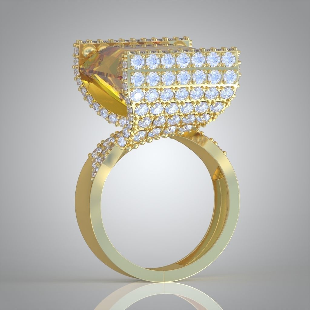 Diamond ring 0504 3D printable model 15 3D print model_4