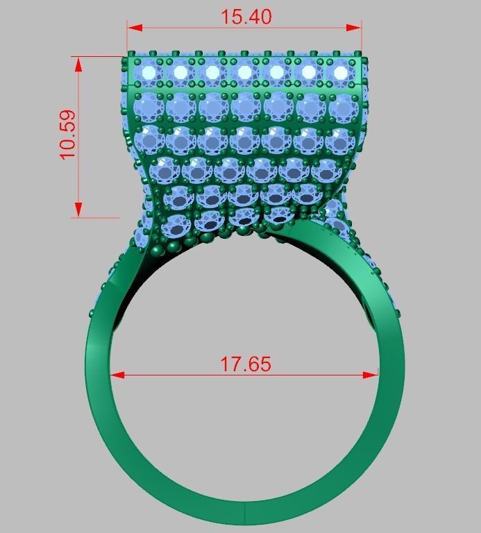 Diamond ring 0504 3D printable model 15 3D print model_13
