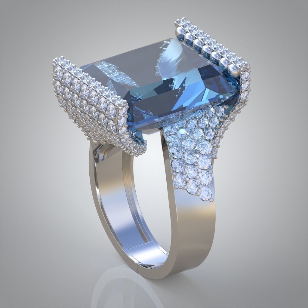 Diamond ring 0504 3D printable model 15 3D print model_1