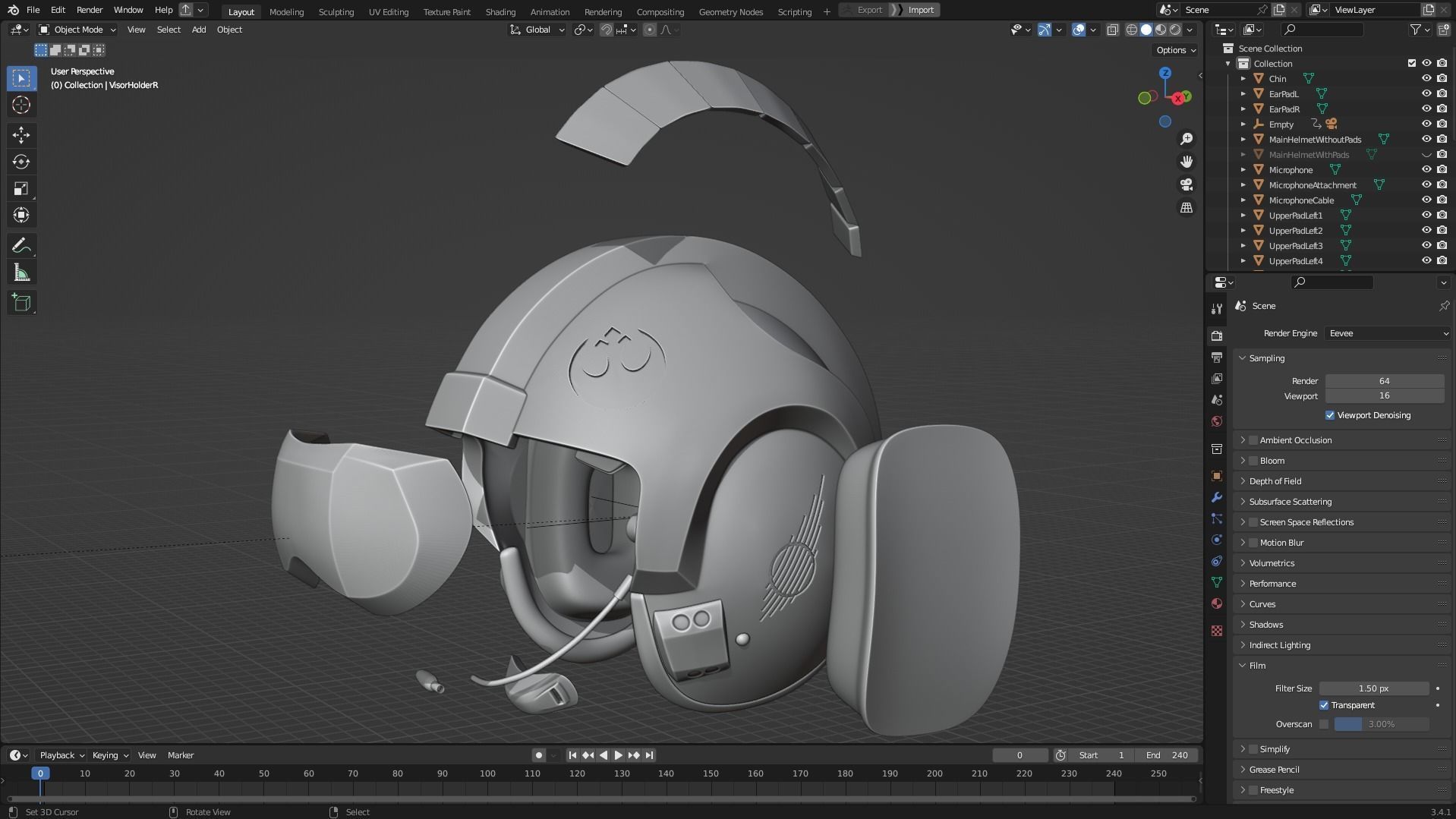 Star Wars Rebel Flight Pilot Helmet for Cosplay 3D print model_10