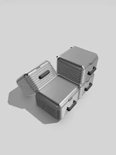Diorama Stainless Steel Suitcases open N closed 3D print model