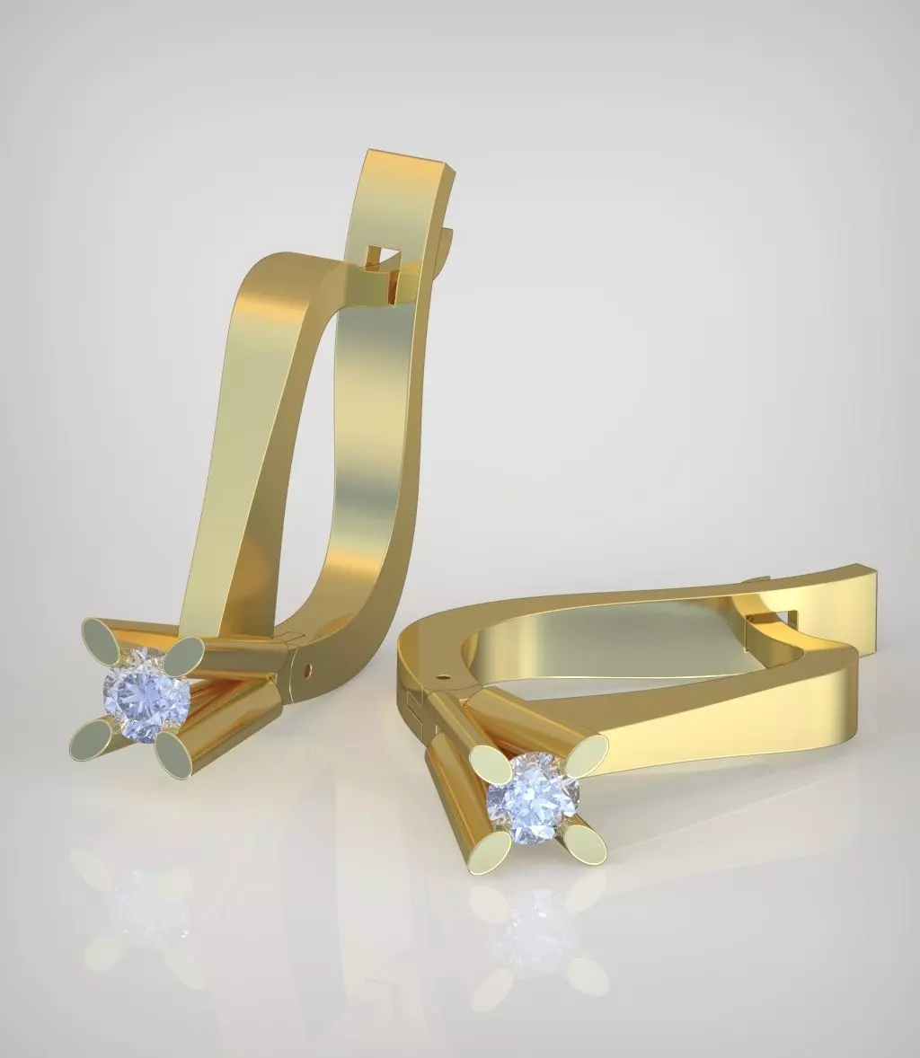 Earring model 0302 3D printable model Free 3D print model